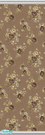Sims 2 — Dainty Brown 2 by Lorah — Blue, pink, beige, white, tile, wallpaper, paint, flowers, teddies, all in one