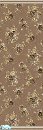 Sims 2 — Dainty Brown 1 by Lorah — Blue, pink, beige, white, tile, wallpaper, paint, flowers, teddies, all in one