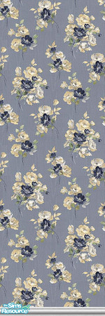 Sims 2 — Dainty Blue 1 by Lorah — Blue, pink, beige, white, tile, wallpaper, paint, flowers, teddies, all in one
