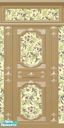 Sims 2 — Floral Inserts Paneling by agnes06 — Fancy paneling with floral fabric inserts.