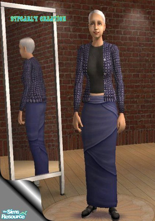 Sims 2 — Granny's Purple Sweater Set by STP Carly — Granny time matching skirts and sweater set!