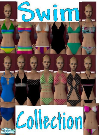 Sims 2 — Swim Collection by KSS — A collection of 15 different swimsuits and binkinis ready for the summer. In bright, or
