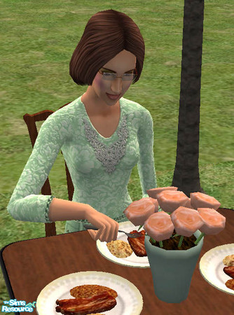 Sims 2 — Decorative Table Roses - Peach by Gamerg — My Second Favorite. :) This is a set of 1 new mesh and a few