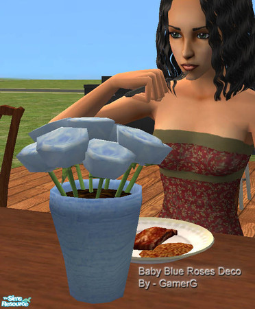 Sims 2 — Decorative Table Roses - Blue by Gamerg — This is a set of 1 new mesh and a few recolors. It is designed for 1