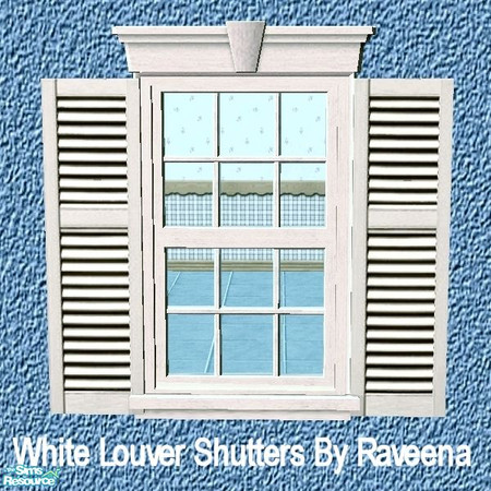 Sims 2 — White Louver Shutters by Raveena — You need Buntah's mesh for these shutters to work in the game. Download it