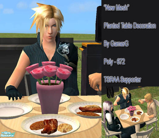 Sims 2 — Small or Large Table Decoration by Gamerg — This is a table decoration for your sims, does not require cheats,