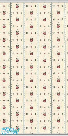 Sims 2 — Apple Stripe by Henwen — Striped paper with an apple design.