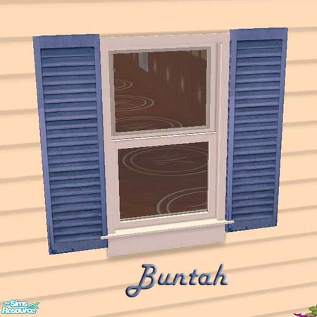 Sims 2 — Blue Weather-Beaten Shutters by buntah — These recolors require my Window Shutters mesh (and the diagonal mesh