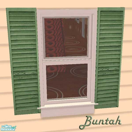 Sims 2 — Green Weather-Beaten Shutters by buntah — These recolors require my Window Shutters mesh (and the diagonal mesh
