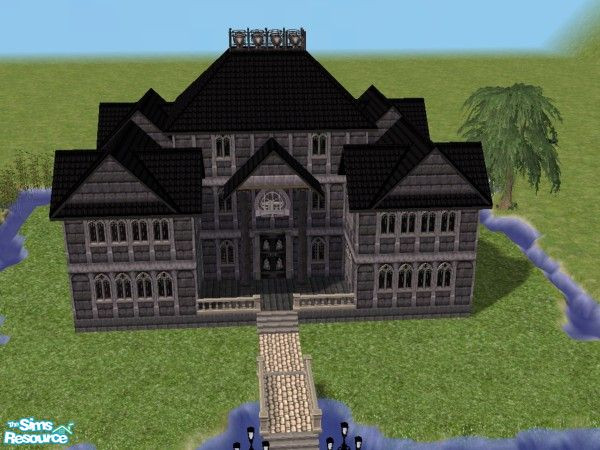 Sims 2 — Spooky Greek House by c_literati — You'll have to move in your Sims and get this chartered yourself. Oh, and