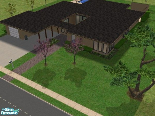 Sims 2 — 11 Riverside Drive by davidh — Inspired by the California homes built by Joseph Eichler in the 50's & 60's,