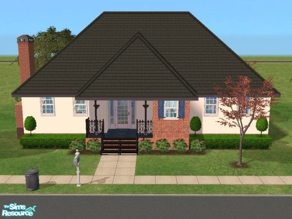 Sims 2 — The Louisiana by Schnecke — Reminiscent of a French country cottage, this charming ranch offers many amenities