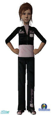 Sims 2 — Hello Kitty Black Outfit by kollens — Winterware or Every day. Fasioned after Hello Kitty Clothing. Find the