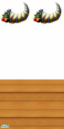 Sims 2 — tams tc 113 set 2 - Tams Wall 5 For Tc 113 by tambriah — white wall with wood bottom & harvest horn pattern