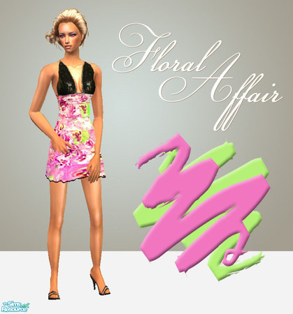 Sims 2 — Floral Affair Dresses - Pink by 06bek — 