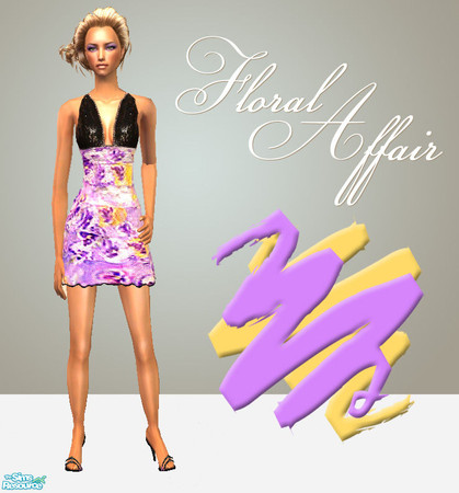 Sims 2 — Floral Affair Dresses - Purple by 06bek — 