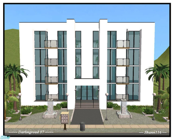 Sims 2 — Darlingroad 37 by Shann116 — Modern apartment with 8 rentable units. Lot size 3x3. Rent $ 1,063.- $ 1,108.- Have