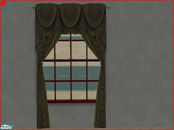 Sims 2 — Lucas Tieback Curtains Ainsworth Lagoon by Eboluh — A gorgeous set of 18 antique Lucas Tieback curtains, fits