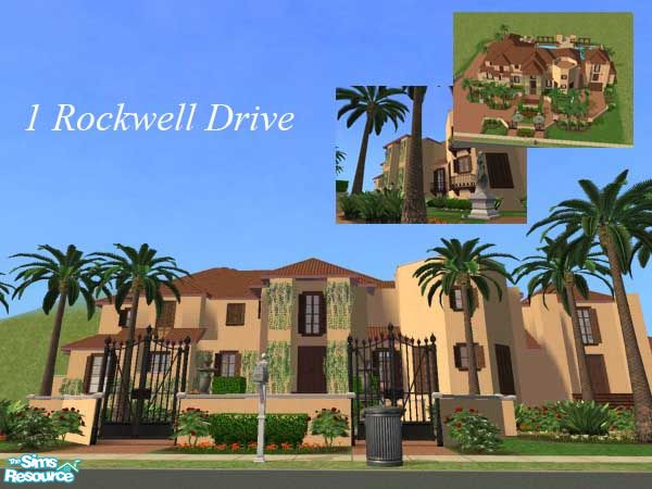 Sims 2 — 1 Rockwell Drive by Liugao — A Lot for rich sims! This Residence contains 4 bedrooms, 5 baths, grand dining
