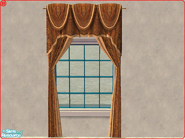 Sims 2 — Lucas Tieback Curtains Madison Chutney Golding by Eboluh — Set 2 of the Lucas Tieback Curtains. This set
