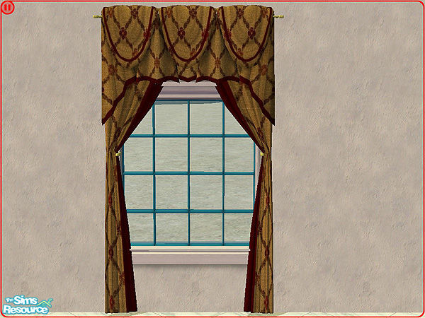 Sims 2 — Lucas Tieback Curtains Essex Harvest by Eboluh — Set 2 of the Lucas Tieback Curtains. This set contains another