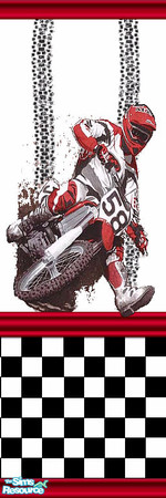 Sims 2 — Biking 4 by Lorah — Dirt biking walls and tile in red, white and black.