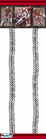 Sims 2 — Biking 2 by Lorah — Dirt biking walls and tile in red, white and black.