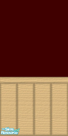 Sims 2 — Maroon Wood 2 by queenmab75 — Maroon walls with a light wood paneling.