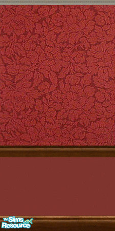 Sims 2 — Rich Red~ by oldmember_Samharr01 — splendid wall coating with Mahogany coving