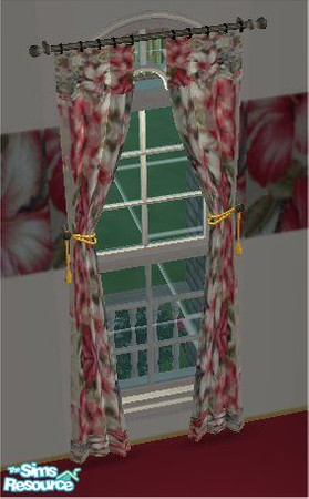 Sims 2 — Aloha curtain 1 by hotbeeyatch — 1 of 2 curtains for my Aloha set.