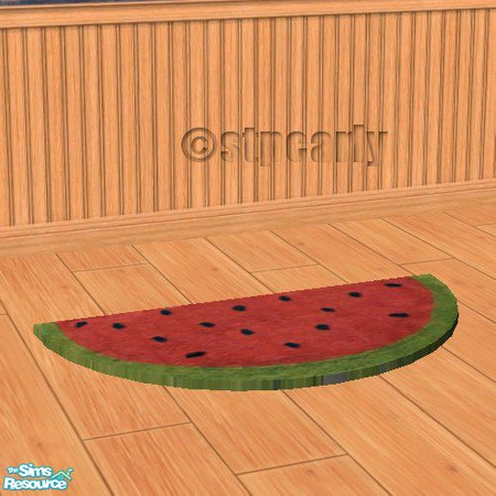 Sims 2 — WW Watermelon Moon Rug by STP Carly — White & Wood kitchen based on my Sims 1 version.