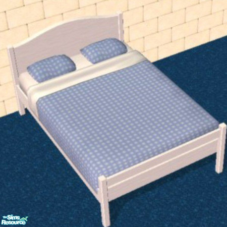 Sims 2 — Blue spotty bedding by jokerette — blue bedding with white spots - made with simPE