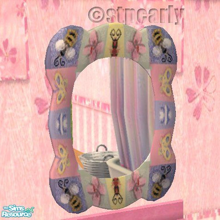 Sims 2 — Ladybug Bath Mirror by STP Carly — Ladybug and pastels design for a colorful bath.