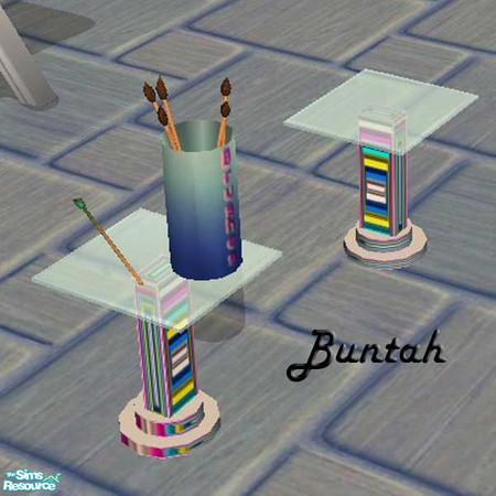 Sims 2 — Small Colorful Table by buntah — This is a recolor of my Modern Living End Table mesh. The mesh is available