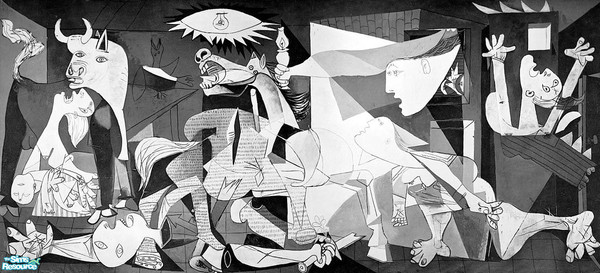 Sims 2 — Picasso's Guernica Mural by ngrand78 — Guernica: It is modern art's most powerful antiwar statement... created