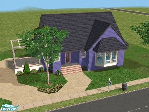 Sims 2 — Sunnyvale by hatshepsut — Cheerful little one bed bungalow. Includes 1 custom floor.