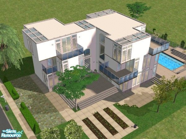 Sims 2 — Gothenburg by annbra — Modern villa with pool and vegetable garden.
