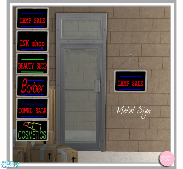 The Sims Resource - Shop Metal Sign