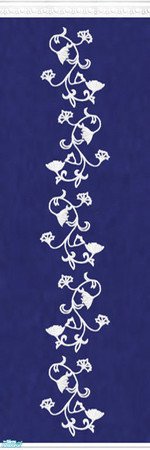 Sims 2 — Blue and White Set - Wall 04 by Grisu — Part of my Red and White Set. Red wallpaper with stucco crown, white