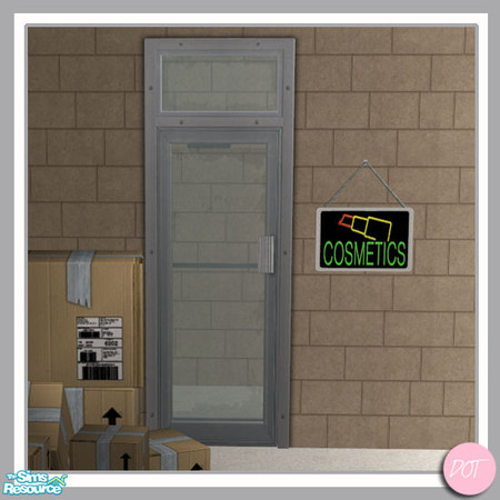 Sims 2 — Framed Window MESH by DOT — Framed Window Sign MESH, Shop Metal Framed Sign, sticks to window glass or wall.