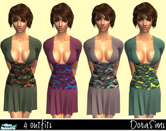 Sims 2 — DoraSims Set 5  by _R_i_C_H_ — Four outfits that your simmies can wear for clubbing. These are a bit vulgar,