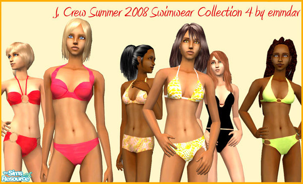 Sims 2 — J. Crew Summer 2008 Swimwear Collection 4 by emmdav — My fourth set of J. Crew summer 2008 swimwear! This