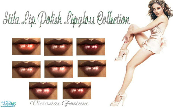 Sims 2 — VF Stila Lip Polish Collection by fortunecookie1 — Here are 8 new lip polishes inspired by Sephora\'s Stilla Lip