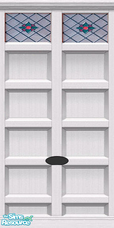 Sims 2 — Garage Doors with Glass & Handle by Shakeshaft — To go with the Garage Door with Glass inserts. ** TSRAA