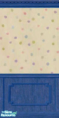 Sims 2 — Polka Spots by agnes06 — Cute pattern that goes nicely with the blue wainscotting it has.