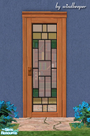 Sims 2 — Glass door 1 - stained glass by Windkeeper — You need to download "Glass door 1 updated" file from