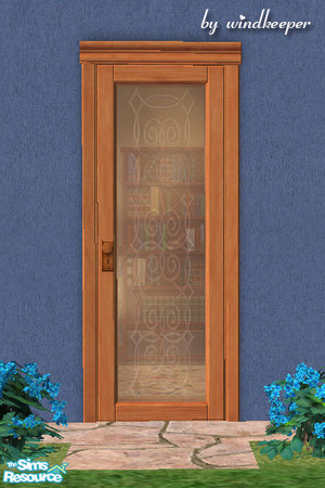 Sims 2 — Glass door 1 - golden glass by Windkeeper — You need to download "Glass door 1 updated" file from