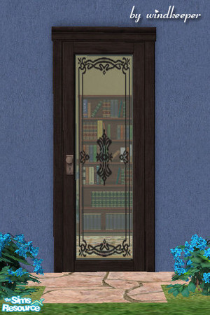 Sims 2 — Glass door 1 - black wood frame by Windkeeper — You need to download "Glass door 1 updated" file from