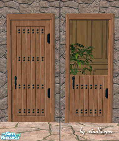 Sims 2 — Rustic light wood door 2 by Windkeeper — You need to download "Rustic door" file from this set for