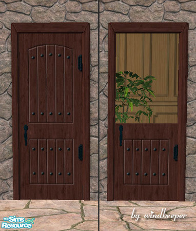 Sims 2 — Rustic cherry wood door 1 by Windkeeper — You need to download "Rustic door" file from this set for